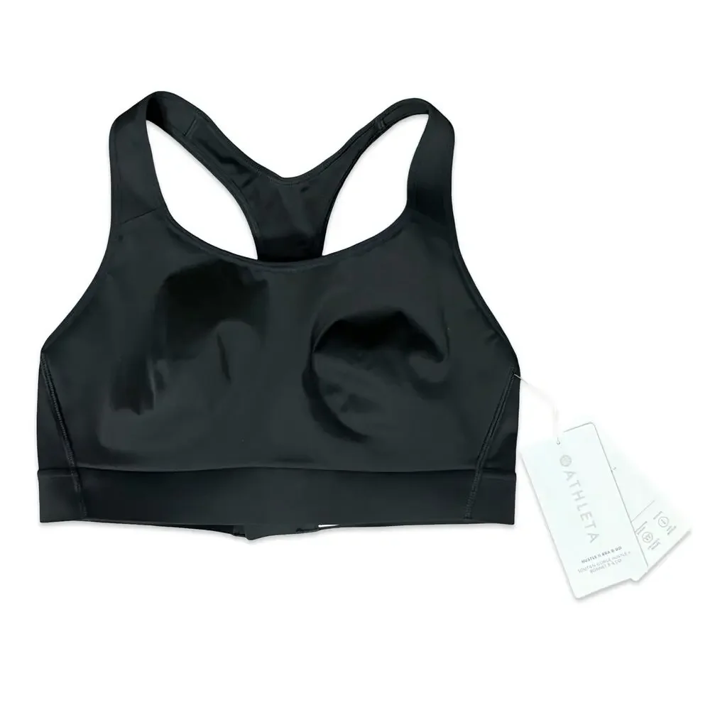 Athleta Black Hustle II Bra B-DD Racerback Sports Bra size 36B / C NEW Tags - Picture 1 of 6